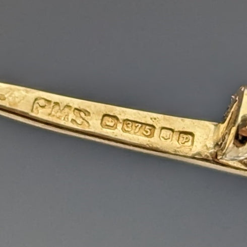 英國復古 9 克拉金珍珠別針胸針 PMS